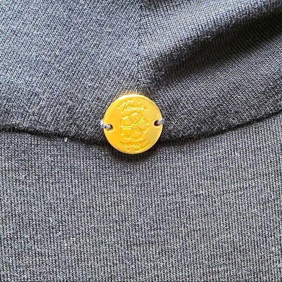 Trina Turk Navy Blue Drop Waist Cowl Neck Dress Size Small - Picture 4 of 6